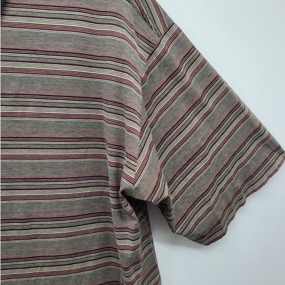 Como Sport Brown Striped Collar Short Sleeve Mens Polo Shirt size small - Picture 7 of 14